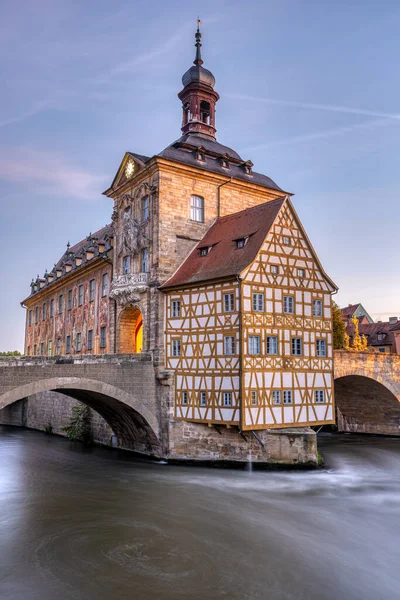 Früh Morgens Schönen Rathaus Von Bamberg Bayern Deutschland — Stockfoto