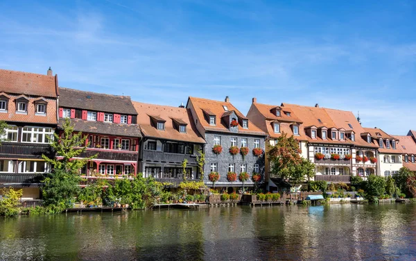 Gamla Fiskarhusen Vid Floden Regnitz Bamberg Tyskland — Stockfoto