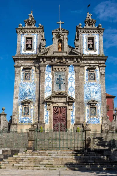 Hermosa Iglesia Santo Ildefonso Oporto Día Soleado —  Fotos de Stock