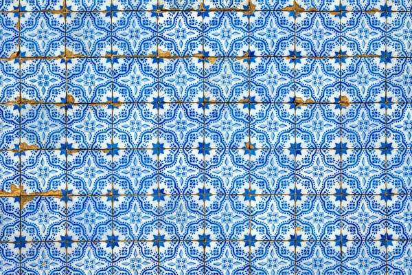 Background Typical Blue Portuguese Tiles — Stock Photo, Image