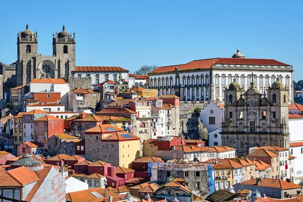 Krásné Staré Město Porto Katedrálou Episkopálním Palácem — Stock fotografie