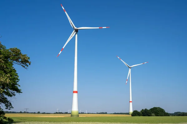 Wind Turbines Rural Landscape Seen Germany — 图库照片
