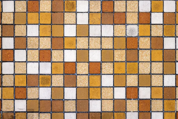 Fundo Uma Parede Azulejos Mosaico Castanho Bege Ocre — Fotografia de Stock