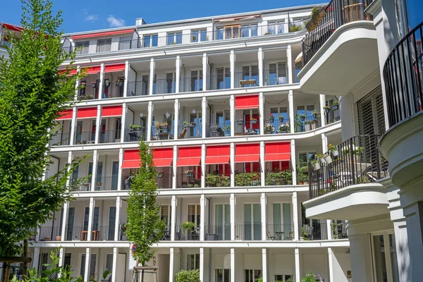 Fachada Moderno Complejo Apartamentos Lujo Visto Berlín Alemania —  Fotos de Stock
