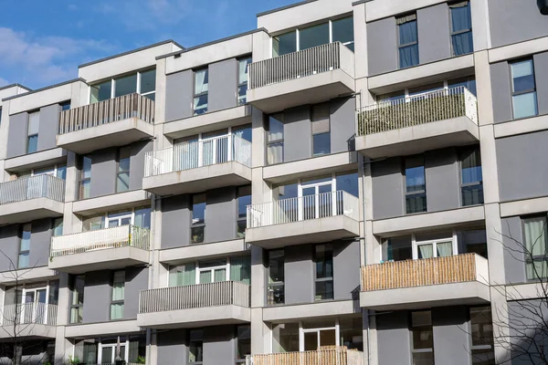 Nuevo Edificio Apartamentos Multifamiliares Visto Berlín Alemania — Foto de Stock