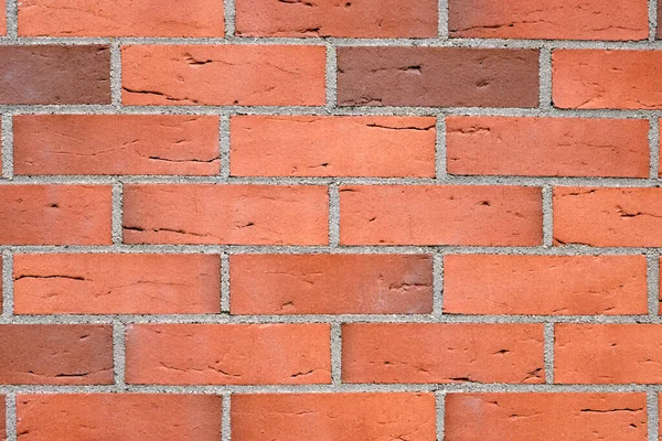 Yeni Bir Kırmızı Tuğla Duvarın Arkaplanı — Stok fotoğraf