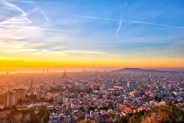 Schöne Aussicht Auf Barcelona Spanien Bei Sonnenaufgang — Stockfoto