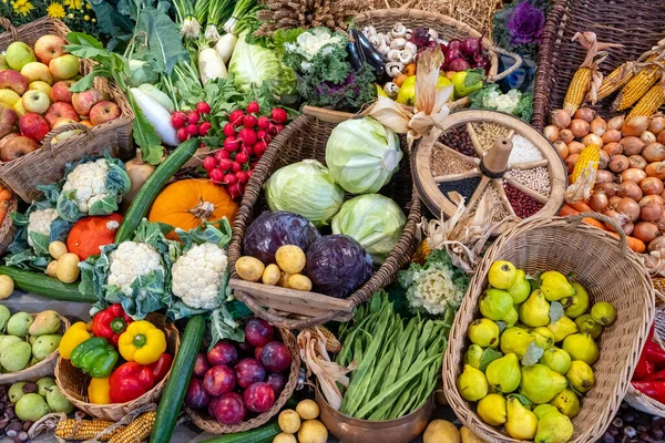 Gran Variedad Frutas Verduras Para Venta Mercado —  Fotos de Stock