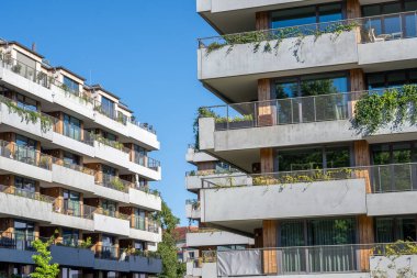 New apartment houses on a sunny day seen in Berlin, Germany