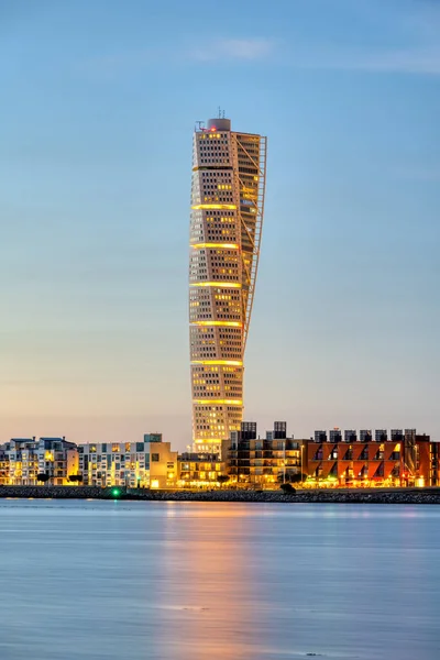 Iconic Turning Torso Malmo Sweden Sunset — Foto Stock