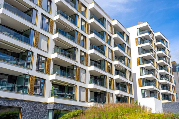 Modernos Edificios Apartamentos Blancos Vistos Berlín Alemania — Foto de Stock