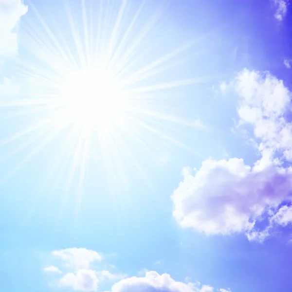 Sun on blue sky — Stock Photo, Image