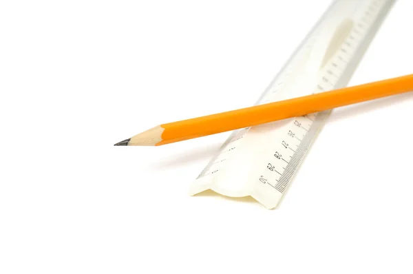 鉛筆と定規 — ストック写真