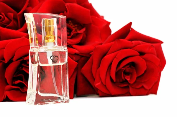 Parfum en rozen — Stockfoto