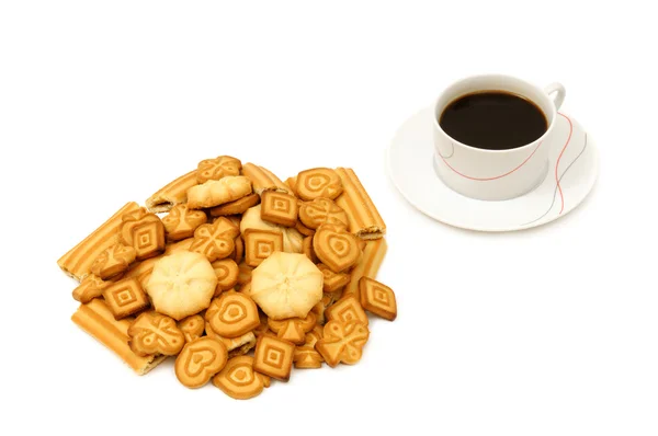 Bir fincan kahve ve kurabiye. — Stok fotoğraf