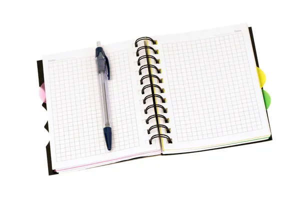 Notebook and ball-point pen — Stock Photo, Image