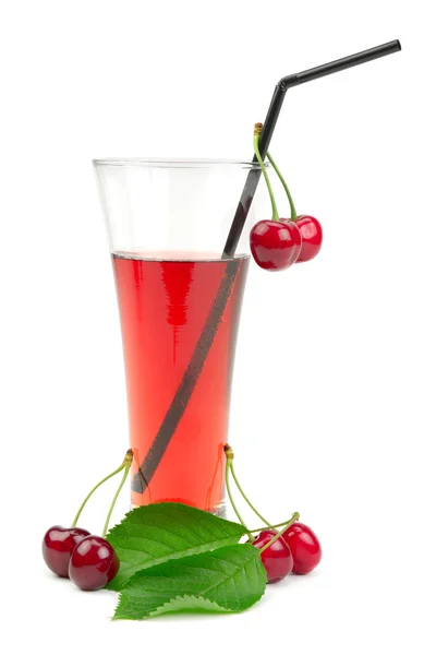 Cherry juice isolated on white background. — Stock Photo, Image