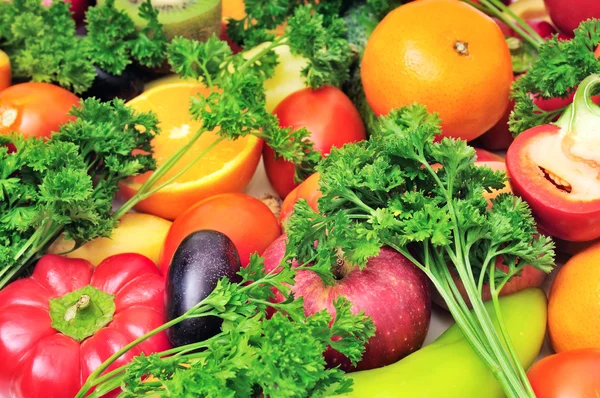 Fruits and vegetables background — Stock Photo, Image