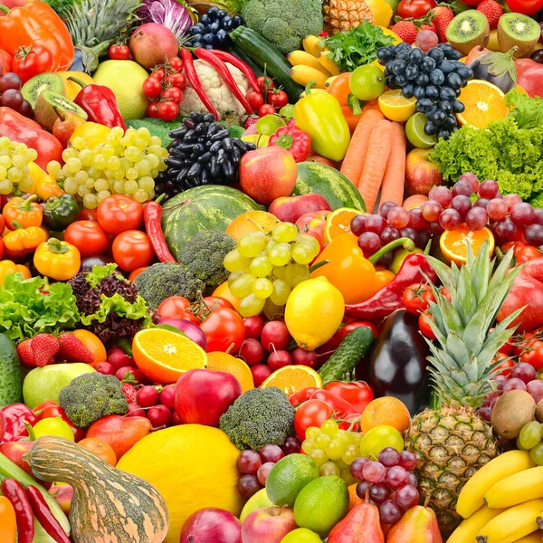 健康的な果物や野菜を背景に明るい背景 大きさ — ストック写真