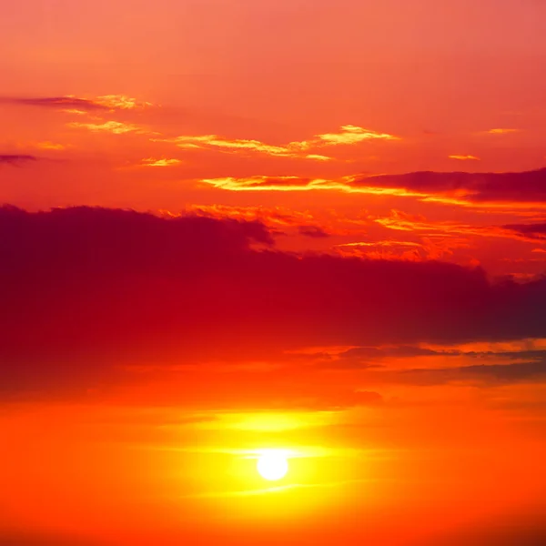 Atardecer Épico Rojo Cielo — Foto de Stock