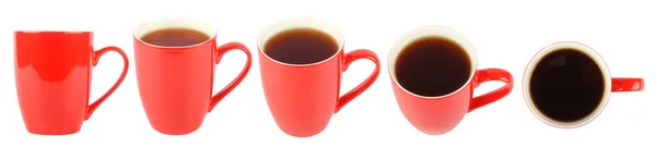 红茶杯 不同角度的茶 白色背景隔离 — 图库照片