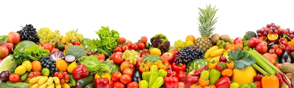 Bred Skinali För Kök Panel Från Frukter Och Grönsaker Isolerad — Stockfoto