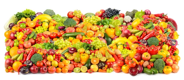 Great Background Fresh Healthy Fruits Vegetables Isolated White Background — 스톡 사진