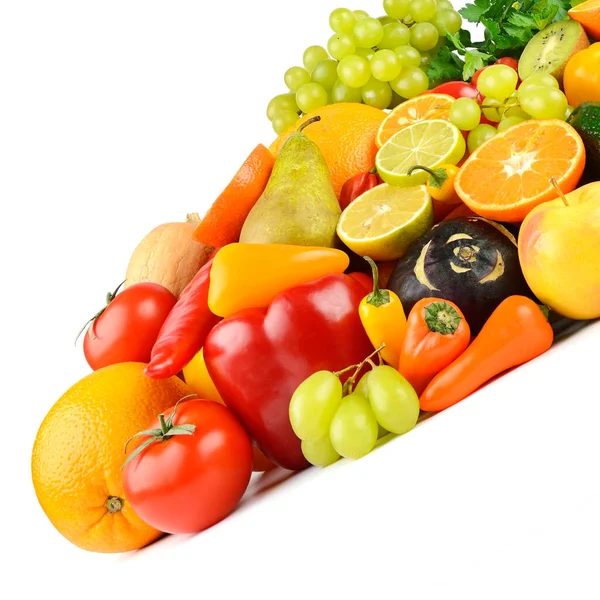 Multi Colored Appetizing Fruits Vegetables Useful Health Isolated White Background — Stock Photo, Image