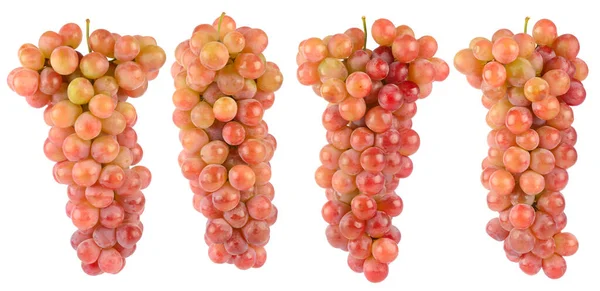 Set Bunch Pink Grapes Different Angles Isolated White Background — Photo