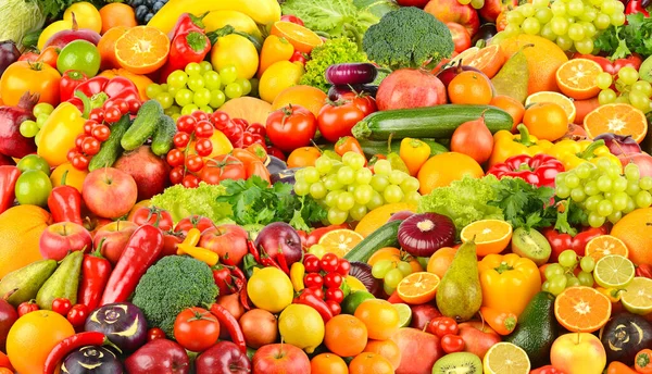 Grand Fond Fruits Légumes Frais Sains — Photo