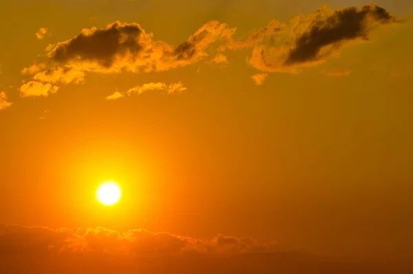 Laranja Nascer Sol Céu Manhã — Fotografia de Stock