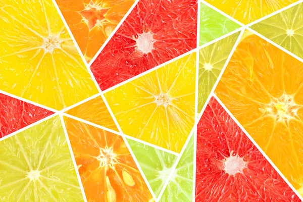 Цитрусовий Візерунок Свіжі Стиглі Нарізані Апельсини Лимони Мандарини Грейпфрути Фруктовий — стокове фото
