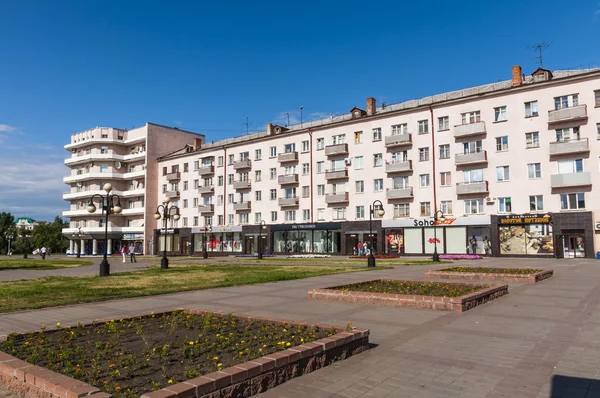 Omsk. cidade de chalé ruas — Fotografia de Stock