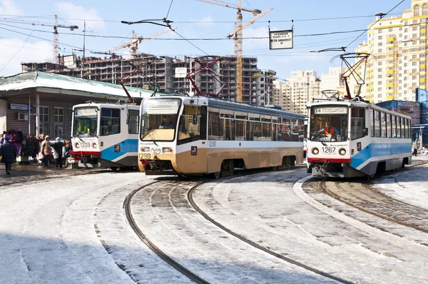 Moskwa tramwajem na ulicy — Zdjęcie stockowe