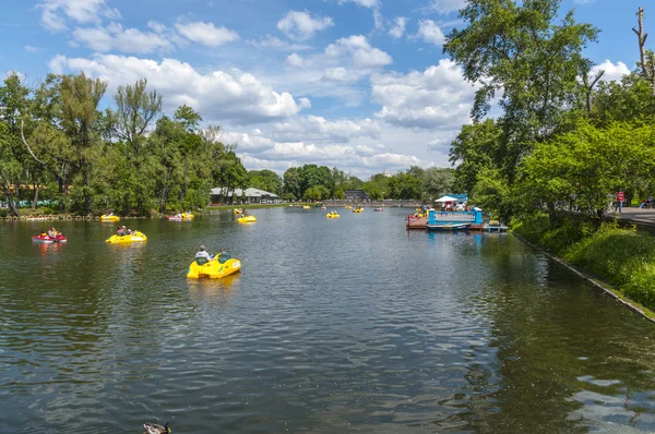 Yaz Park su birikintisi. tekne — Stok fotoğraf