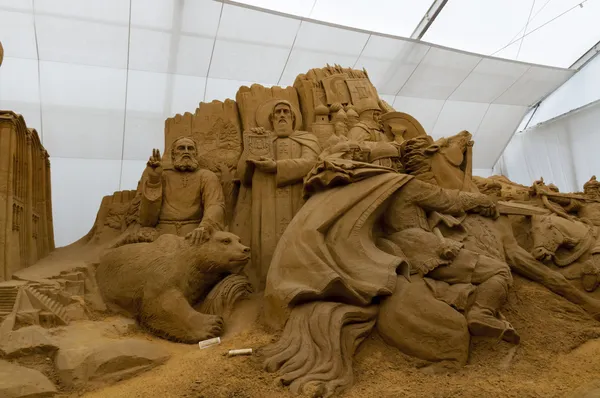 Sand Sculpture Exhibition "History of Russia" — Stock Photo, Image