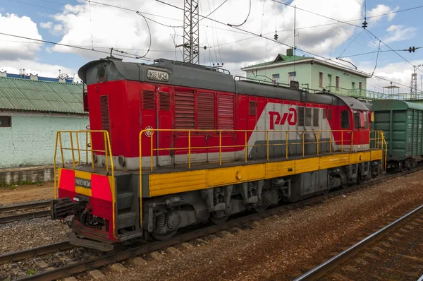 Locomotiva russa para derivação de mercadorias — Fotografia de Stock