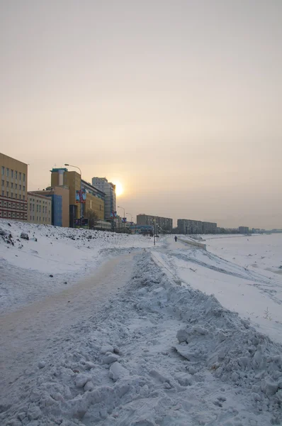 Omsk en Siberia en invierno — Foto de Stock