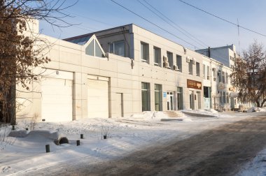 Eski evler omsk şehir merkezinde. Sibirya. Kış