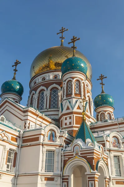 Głównym katedry w zimie omsk — Zdjęcie stockowe