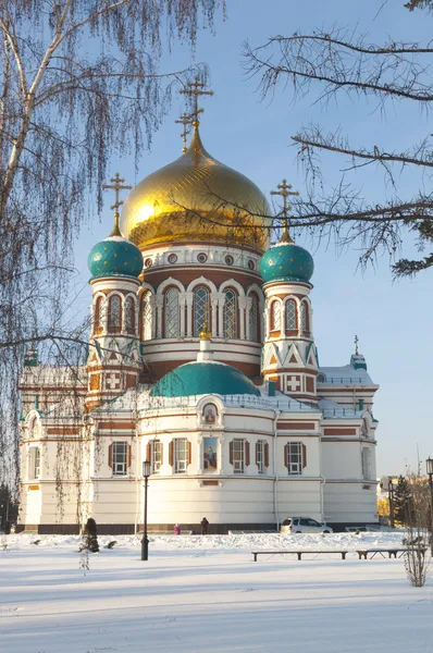 Belangrijkste kathedraal in omsk winter — Stockfoto