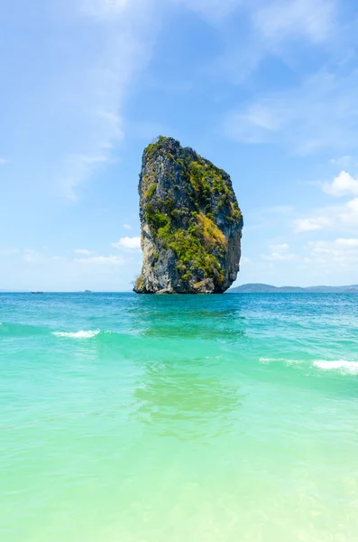 Tropical island. The beach with white sand and rocks in Thailand