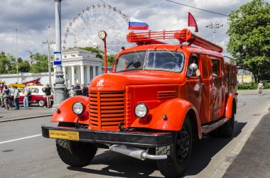 eski Sovyetler yangın kamyon nadir taşıma Moskova fuarında