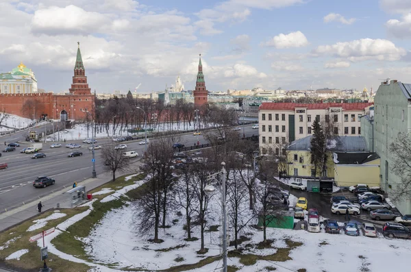 Visa från fågelperspektiv av Moskva vintern — Stockfoto