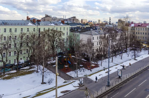 Blick aus der Vogelperspektive auf den Moskauer Winter — Stockfoto