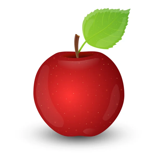 Красное яблоко изолированы на белом фоне. — стоковый вектор