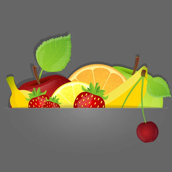 Conjunto de frutas. Ilustración vectorial . — Archivo Imágenes Vectoriales