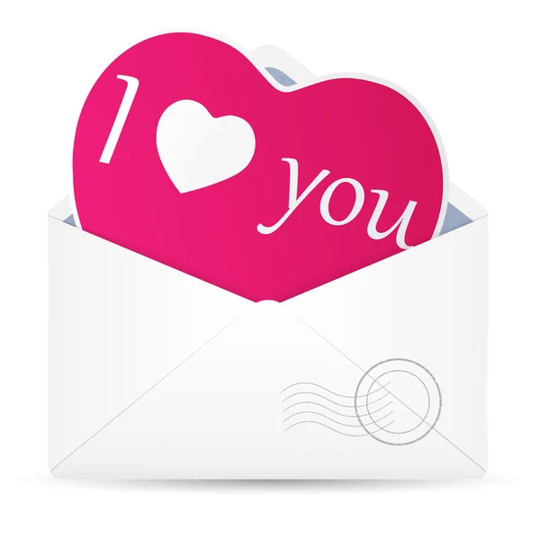 Open envelope with hearts. Vector illustration. — Stock Vector