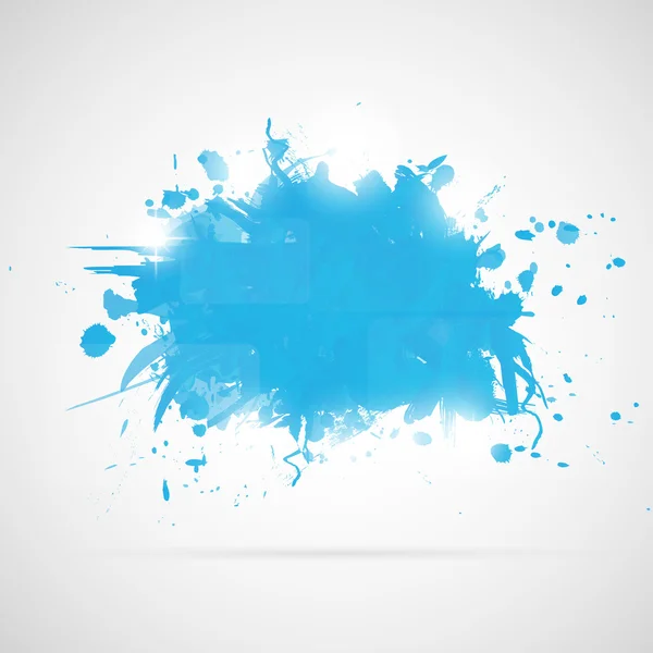 Fundo abstrato com salpicos de tinta azul . — Vetor de Stock