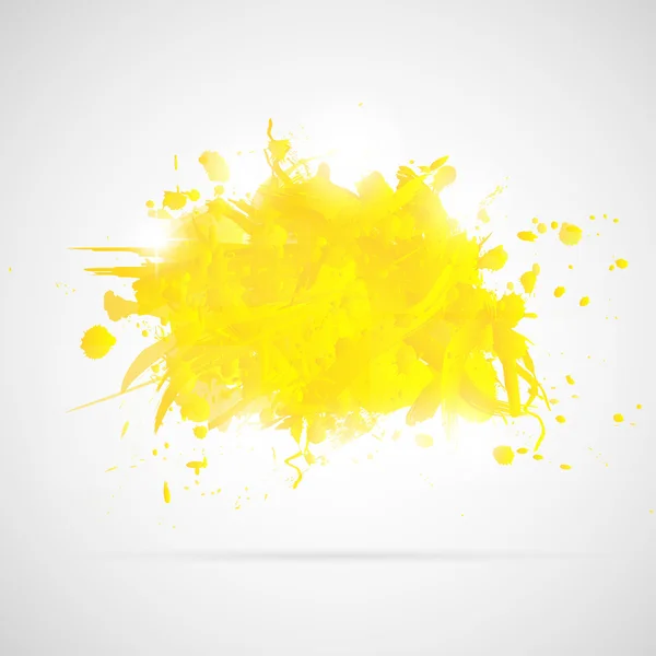 Fond abstrait avec éclaboussures de peinture jaune . — Image vectorielle